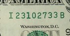  1 One Dollar Ink Error Bill Frn Note Over Inking On 1 Fancy Serial Number 