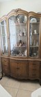 Wooden Hutch With Wavy Glass