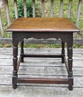 Antique 1910 s Wililam And Mary Style English Tavern Table Side Stool Oak Wood 