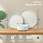 Stoneware Dinnerware Sets  12-piece Plates And Bowls Dish Set For 4  Kitchen 