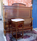 French Antique Louis Xvi Maison Jansen Mahogany Queen Size Bed Nightstand