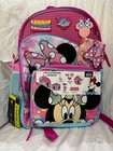 Disney Minnie Mouse 6pc Backpack Set Girls 17  School Bag Lunch Box Bottle Charm