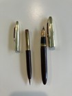 Vintage Brown Sheaffer s White Dot Snorkel Fountain Pen pencil Set  14k Gold Nib