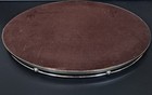 Vintage Mcm Oval Metal Silver Tone Mirror Vanity Tray 12  L X 8  W