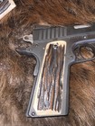 1911 Full Size Grips Genuine Real Camel Bone Stag Jigged Pattern  626e 