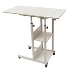 Rolling Computer Desk Adjustable Height Laptop Table Stand Desktop Home   Office