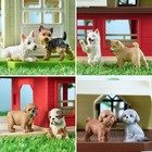 Eyscota 12pcs Dog Figurines  Realistic Plastic Puppy Figurines  Hand Painted    