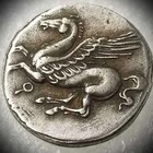 Coin Athena Pegasus Ancient Greece Greek 450bc Silver 750
