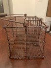 Brown Metal Divided Table Caddy Utensils  Napkins Condiments Rustic  Shabby Chic
