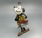 Antique 1930s Mickey Mouse Jazz Drummer Toy   Vintage Tin Wind-up   Nifty Toy Co