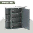 Costway Multipurpose Mount Wall Surface Bathroom Storage Cabinet Mirror Grey