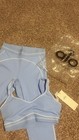 Alo Blue 2-piece Yoga Athleisure Set Sports Bra   Leggings Logo Size S