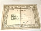 Ww1 Death Certificate General Pershing Signed 9th Infantry 11 4 18 W 2 Pics  Ltr
