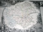 1852 Original Antique Map Of Department Of Loire Inferieure Nantes    France