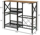 Wine Bar Cart Rustic Freestanding Wine Rack W  Glass Holder   Fence Bar Cabinet