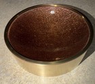 Vintage Studio Del Campo Enamel   Brass Round Bowl Mid Century Modern