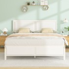 Twin Full Queen Size Metal Bed Frame Platform With Wooden Headboard Footboard