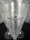 Moet   Chandon Branded 3 Clear Acrylic Plastic Champagne Flutes Cups Used