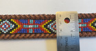 Euc Vintage 1991 Southwest Native American Beaded Braided Leather Belt 30   