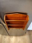 Brown Hanging Wall Wood File Holder Organizer 3 Pocket Key Holder Vintage 