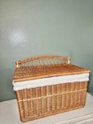 Large Vintage Woven Wicker Storage   Organization Basket Trunk With Lid