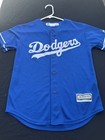 Genuine Merchandise Medium 10 12 Youth Dodgers Jersey Shirt Blue With White Trim