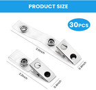 30 Pcs Metal Badge Clips With Clear Pvc Straps - Double Holes Id Holder For Name