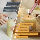 Dual Arc windproof Flameless Long Candle Lighter Type-c Usb Rechargeable Ligh   