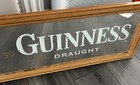 Vntg Guinness Beer Mirrored Bar Pub Mirror  Sign Guinness Man Cave 32   x12 5   