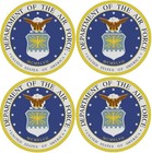 United States Air Force Military Polyester Top Rubber Bottom Drink Coasters Set4