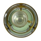Art Nouveau Thomas Bavaria 4 Piece Luncheon Set Light Apple Green   Butterfly 