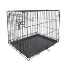 Folding Dog Crate W  Divider Indoor Metal Kennel Easy Transport Durable Pet Cage