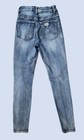 Wax Jean Women   s Blue Distressed Skinny Jeans Slim Fit Mid Rise 5-pocket