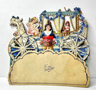 Antique German Victorian 3d Pop Up Fold Out Die Cut Embossed Valentine Love Card