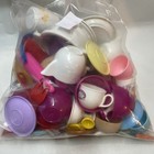 Vintage Toy Dishes Kitchen Play Set Lot Plates Cups Utensils Doll Tea Play Food