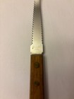 Vtg Grapefruit Knife Stainless Serrated Curved Blade Double Sided Wood Hand