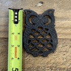 Vintage Cast Iron Mini Trivet - Owl - 3    X 4    - Made In Taiwan - Cute 