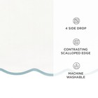 Coastal Chic Scalloped Edge Baby Crib Skirt Single 28  W X 52  L   16  Drop Blue