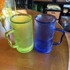 Pair Of Plastic Beer Mugs With Freezable Water Inside Them