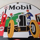 Vintage Mobil Sign - Gargoyle Mobilgas Attendants Gas Oil Filling Porcelain Sign