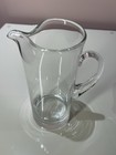 Beautiful Mcm Hand Blown Slim Glass Cocktail Martini Pitcher Weighted Bottom 8 5