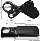 Jewelers Loupe  2 Pack Magnifying Glass With Light  30x 60x 90x Jewelers Loop Ma