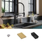 Kohler Lassen 33  Drop-in Granite Composite Kitchen Workstation Sink Matte Black
