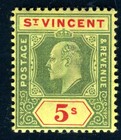 St Vincent 1904 68   Good Five Shilling Value Edward Flawless  f5155