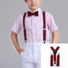 Burgundy  Wine Red  Clip On Y Back Elastic Suspenders  Boys Girls Kids Child