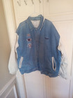 Vtg 90   s Disney Tigger From Winnie The Pooh Loyal True Denim Varsity Jacket Xxl