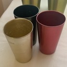Vtg  Anodized Aluminum Drinking Cups Lot 12 Barware Rainbow Colors Assorted