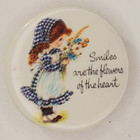 Vintage Norcross  smiles Are The Flowers Of The Heart  Pinback Button Ships Free