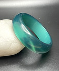 Vintage Thick Green Moonglow Hard Plastic Bangle Bracelet Mid-century