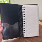 Vintage Black Leather Address Book Gold Gift Prop Unused Office Notes Directory